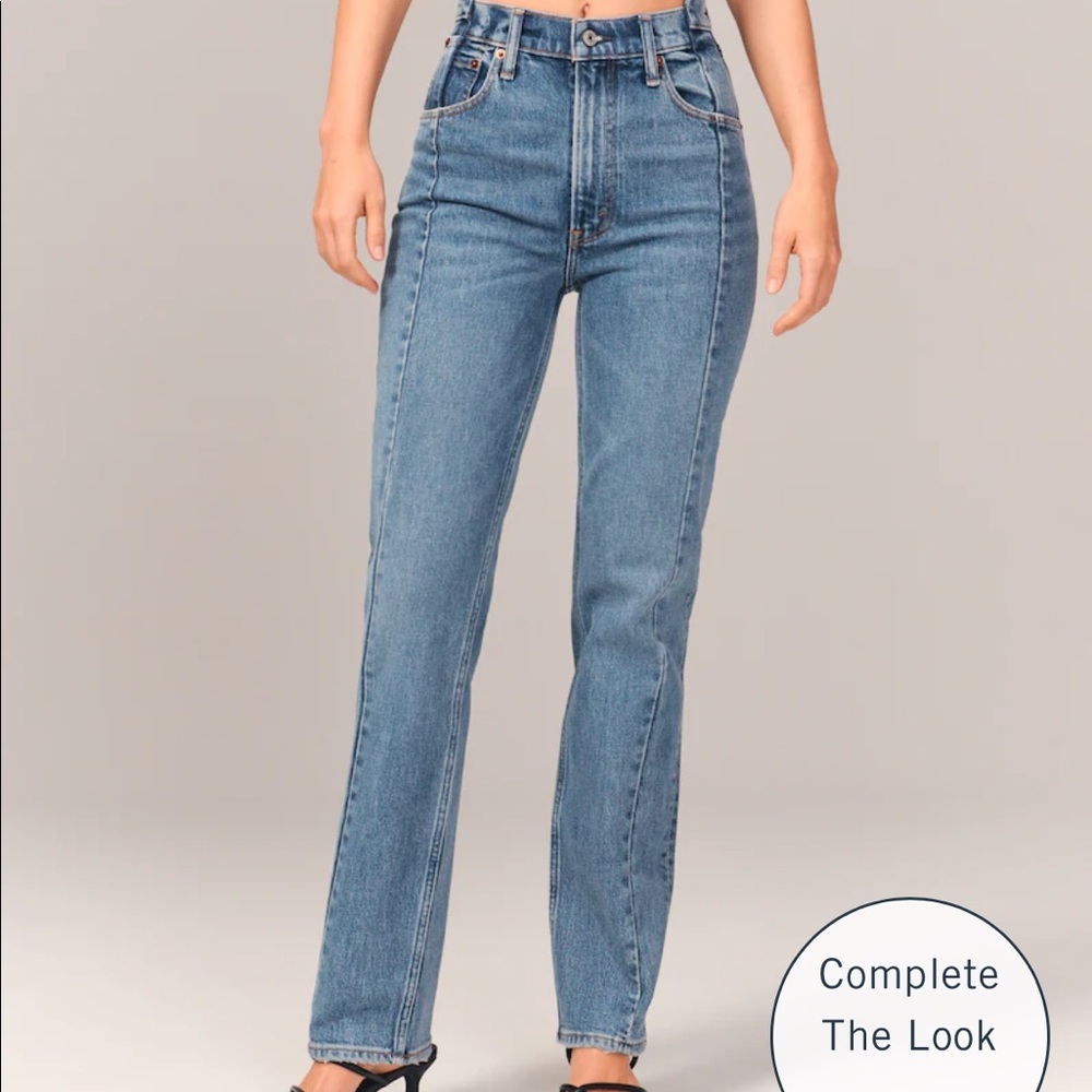 COPY - Abercrombie 90’s ultra high rise 90’s straight jeans worn once